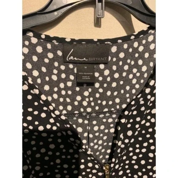 Lane‎ Bryant polka dot zip women's dress - Picture 4 of 5